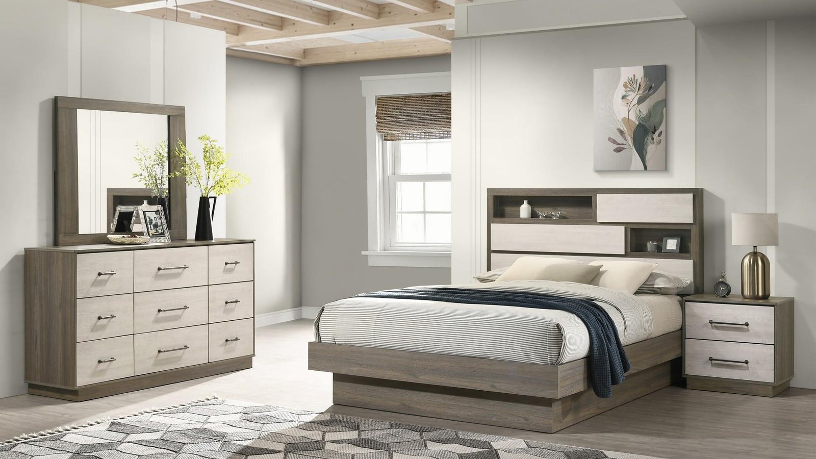 GEM FULL 4 PC BEDROOM SET IN GRAY
