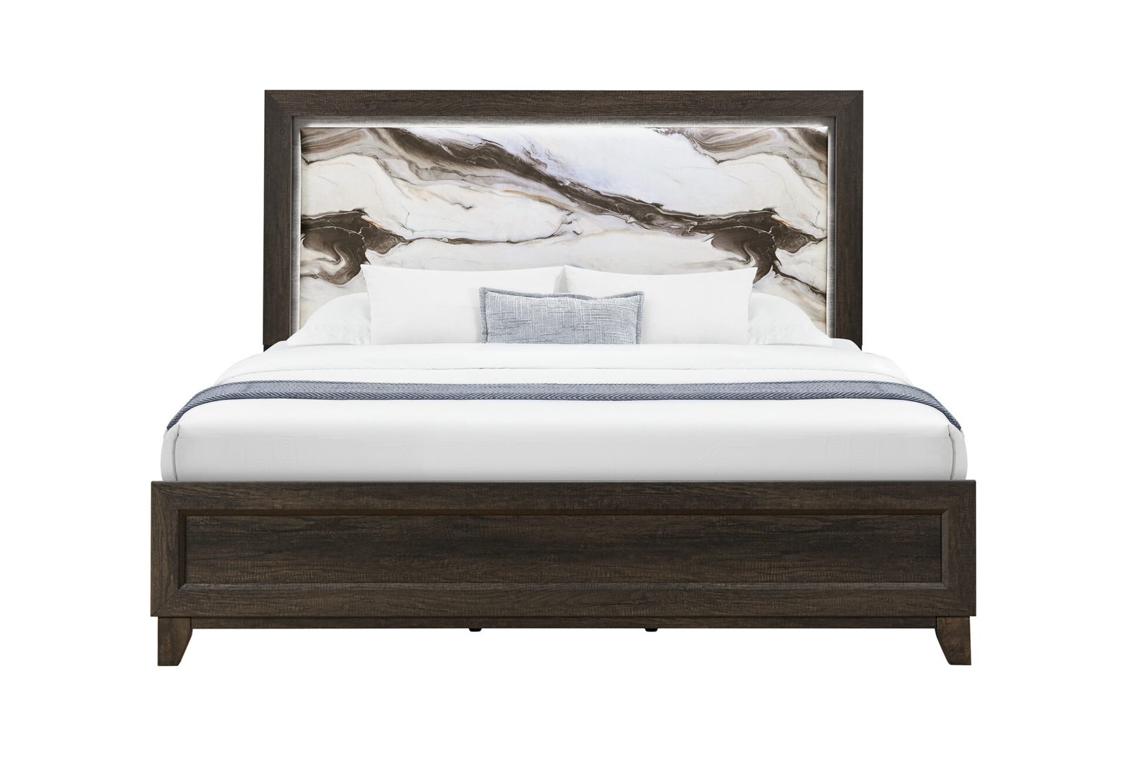 HARMONY BROWN FULL BED WITH LED