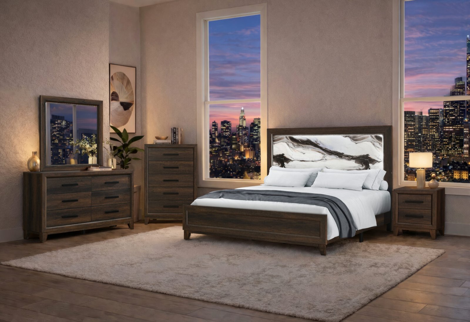HARMONY BROWN TWIN BED GROUP