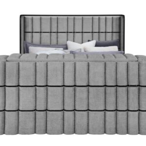 ISABELLA GREY KING BED W/LED, TV LIFT, SPEAKER AND FIREPLACE