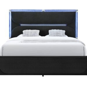 LANDO BLACK KING BED WITH CONTINUOUS LED