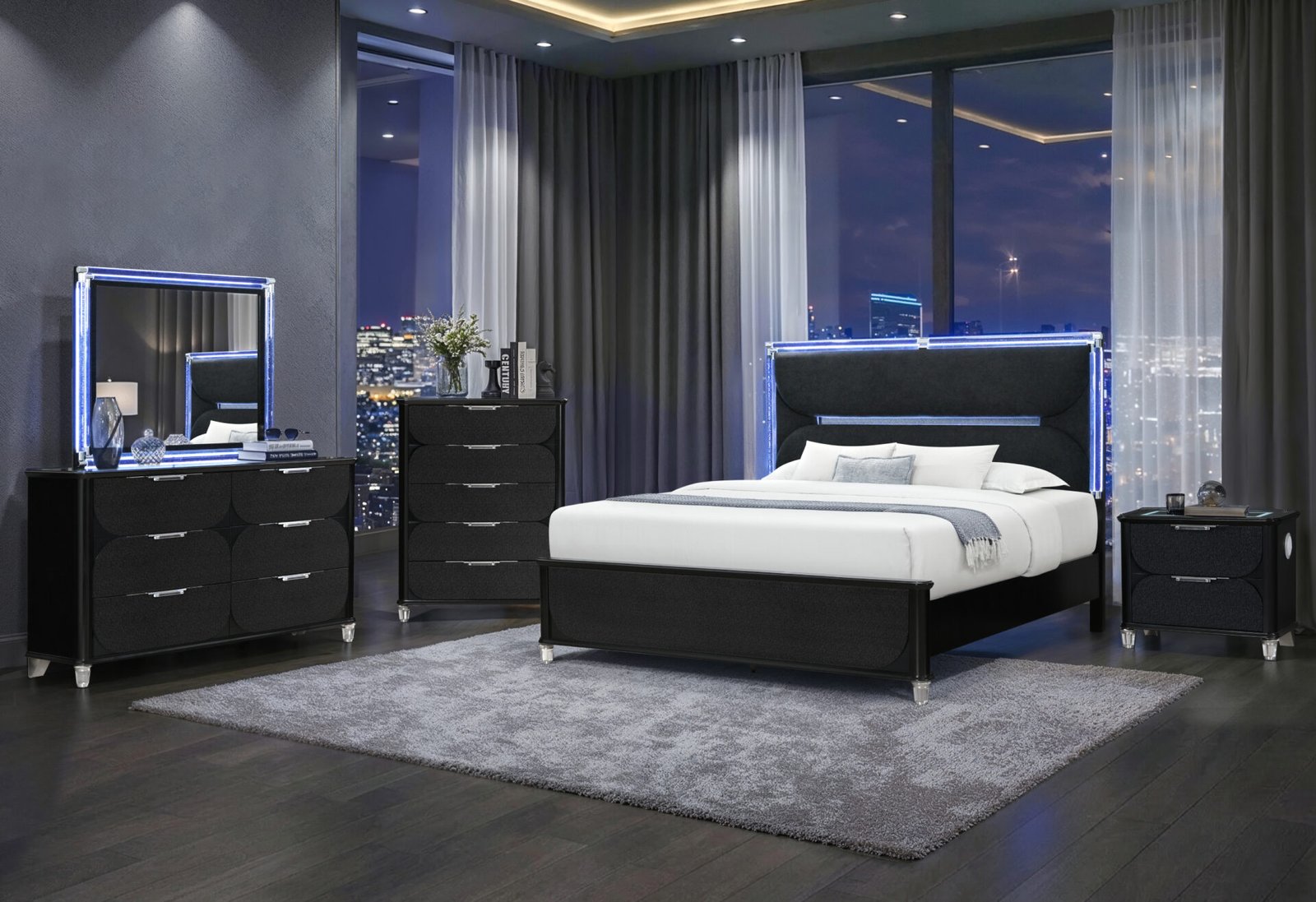 LANDO BLACK QUEEN BED GROUP