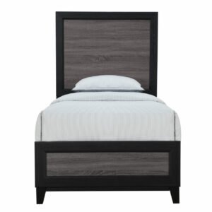 LISBON GREY AND BLACK TWIN BED