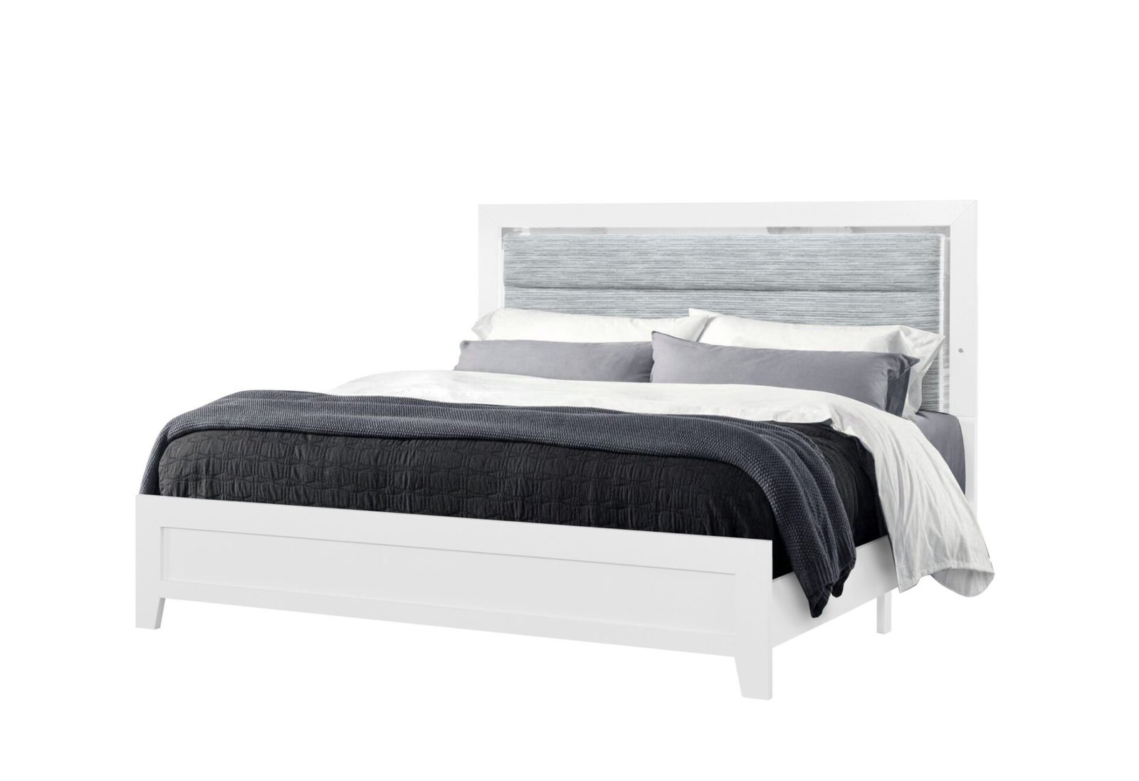 xr:d:DAF_hNNBONA:6,j:6376392855842570826,t:24031420 LUCCIA WHITE QUEEN BED WITH LED - Image 2