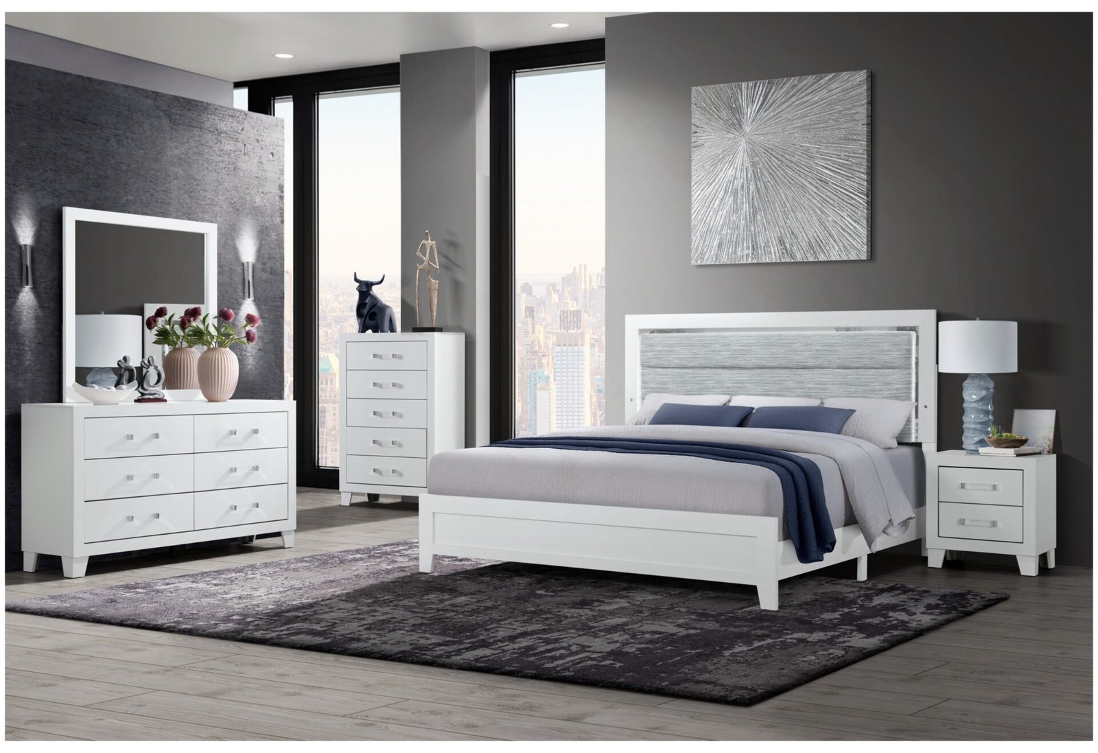 xr:d:DAF_hNNBONA:6,j:6376392855842570826,t:24031420 LUCCIA WHITE TWIN BED WITH LED - Image 3