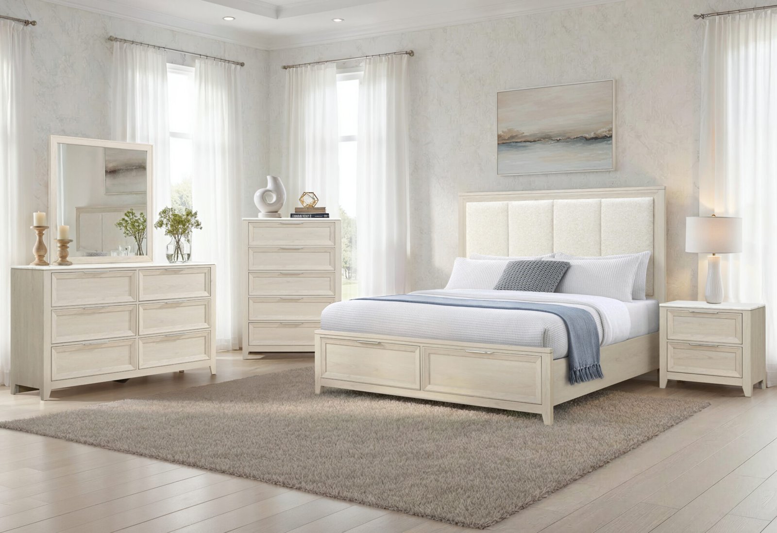 MARIAH BEIGE QUEEN BED GROUP