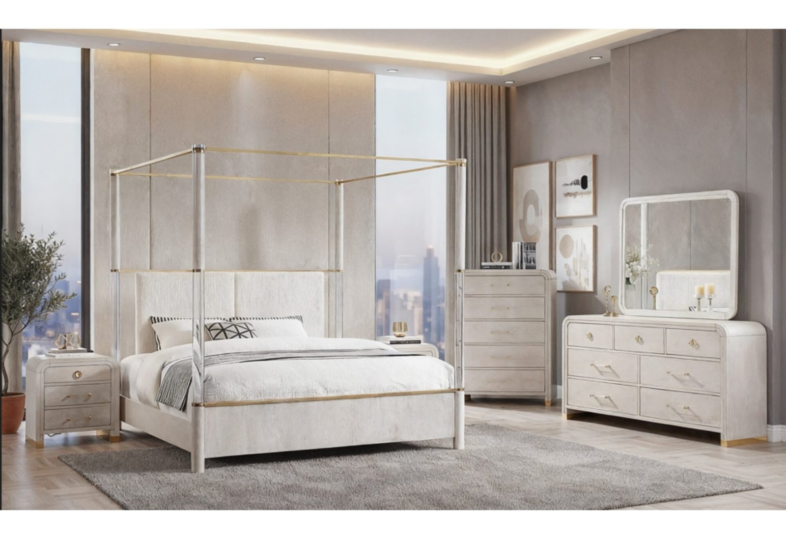 MALMO OAK QUEEN BED GROUP
