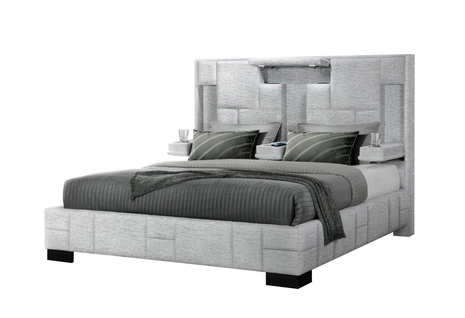 OSCAR GREY QUEEN BED NO WOOD TRIM - Image 3