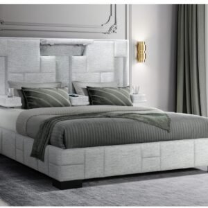 OSCAR GREY QUEEN BED NO WOOD TRIM