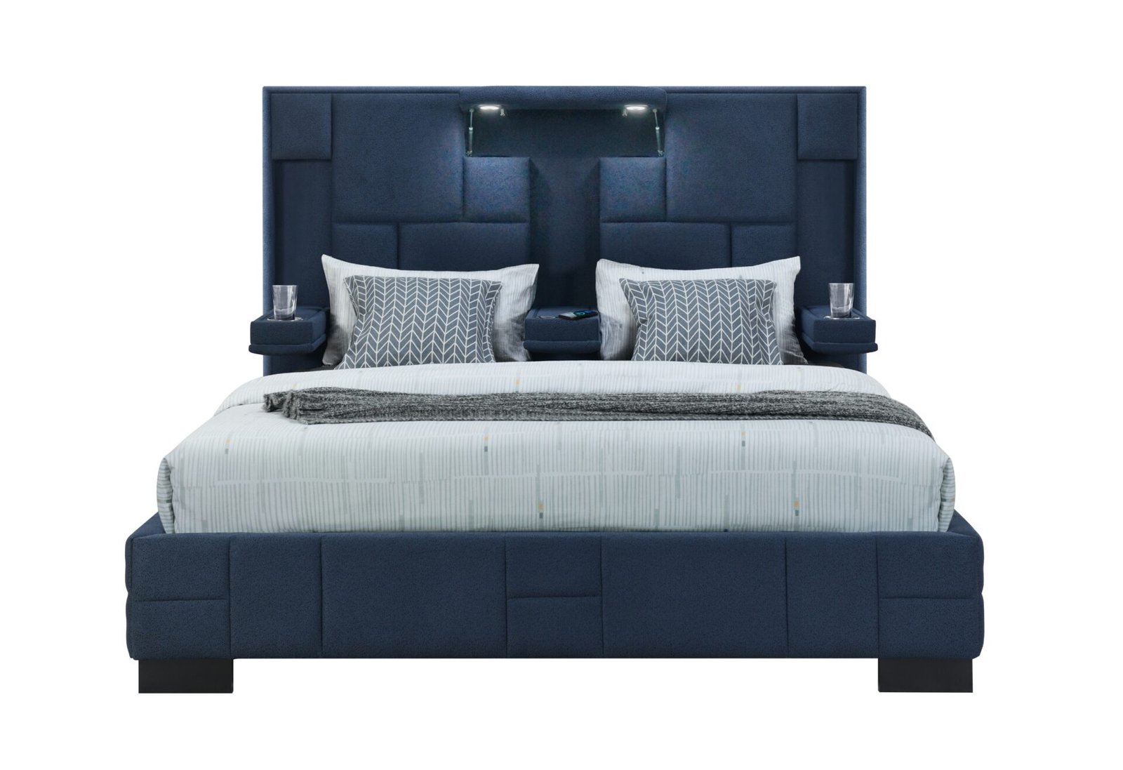OSCAR NAVY BLUE KING BED NO WOOD TRIM - Image 2