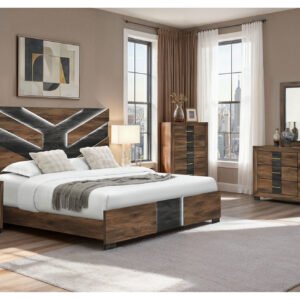 OPTIMUS BROWN/BLACK QUEEN BED GROUP