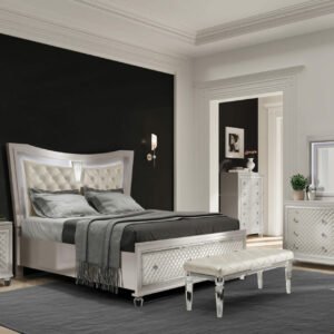 PARIS CHAMPAGNE KING BED GROUP WITH LED