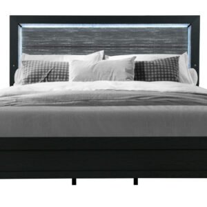 REID BLACK FULL BED WITH LED