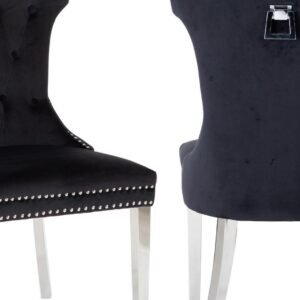 RITA STAINLESS STEEL LEGS BLACK - 2 CHAIRS PER BOX