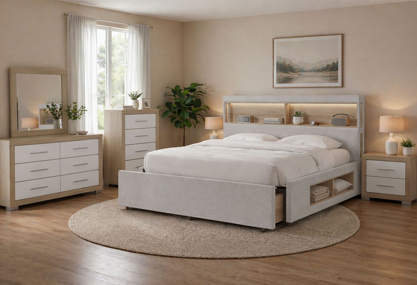 SADIE/EMMA BEIGE QUEEN BED GROUP