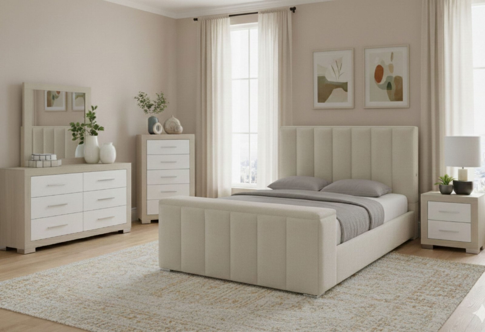 SERENITY/EMMA CREMA QUEEN BED GROUP