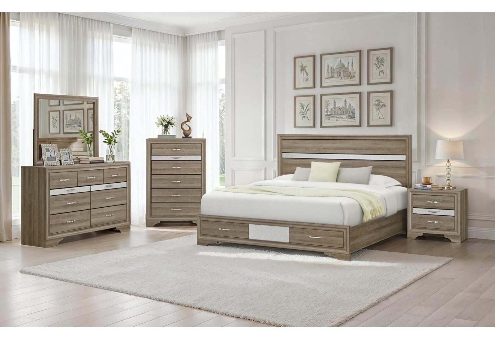 SEVILLE NATURAL QUEEN BED GROUP