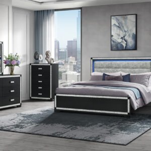SOLEIL CHARCOAL QUEEN BED GROUP