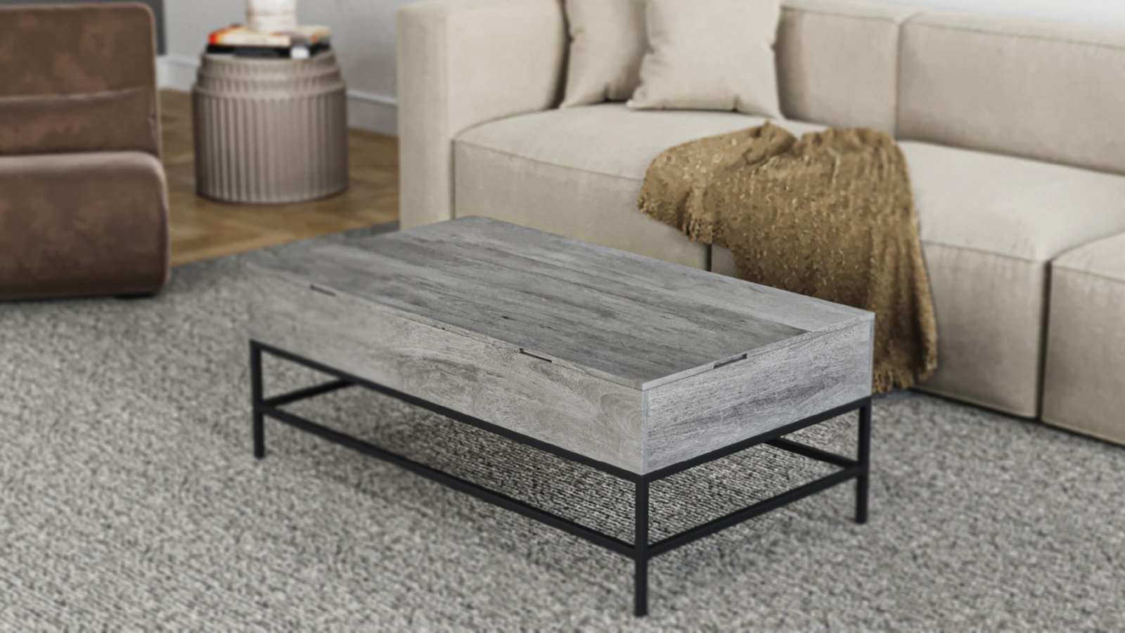 T1105-05 LIFT TOP COFFEE TABLE GRAY