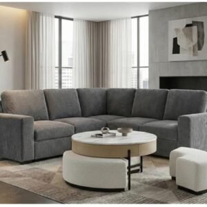 T42 NATURAL COFFEE TABLE WITH 3 STOOLS