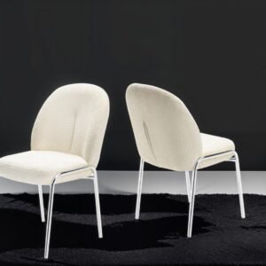 TOPAZ STEEL LEGS BEIGE - 2 CHAIRS PER BOX