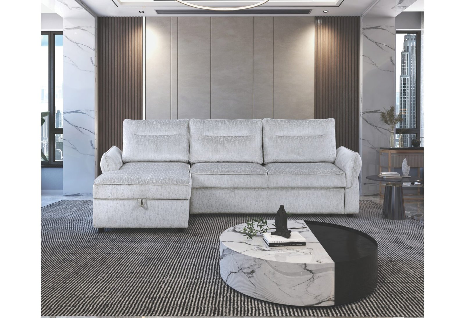 U0301 GREY PULL OUT SOFA BED - Image 2