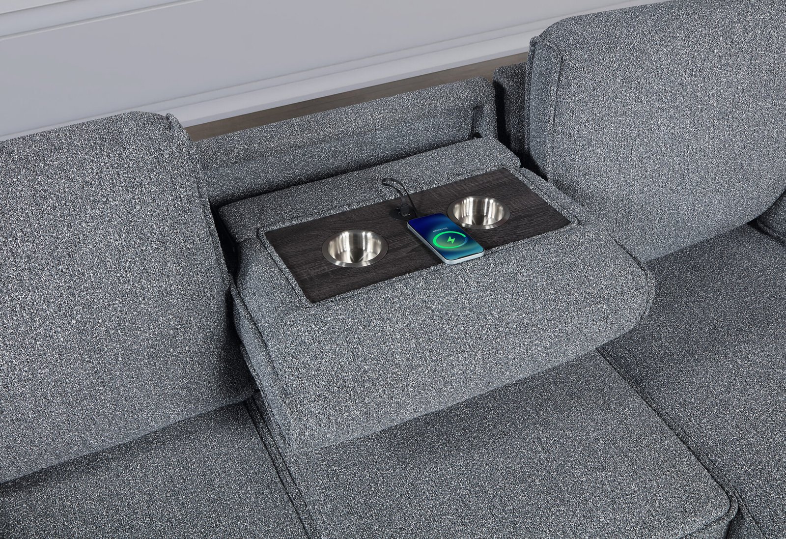 U0808 DARK GREY REVERSIBLE SOFA BED - Image 3