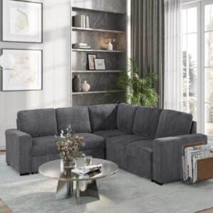 U2660 GREY SOFA BED SECTIONAL W/O CHAISE AND W/O PULLOUT