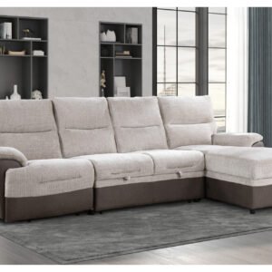 U3822 BEIGE/BROWN SECTIONAL WITH PO AND USB