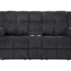 U6000 BLACK CONSOLE RECLINING LOVESEAT