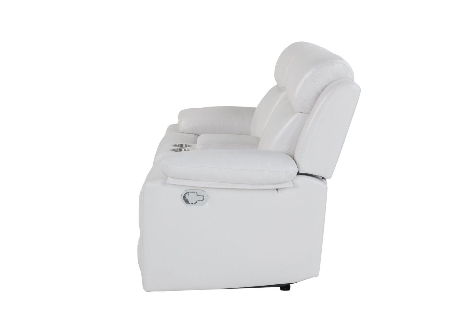 U6026 BLANCHE WHITE CONSOLE RECLINING LOVESEAT WITH LED AND SPEAKER - Image 3