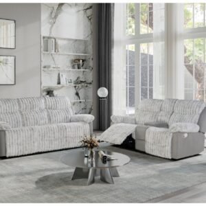 U6028 GREY RECLINING SOFA/CONSOLE RECLINING LOVESEAT