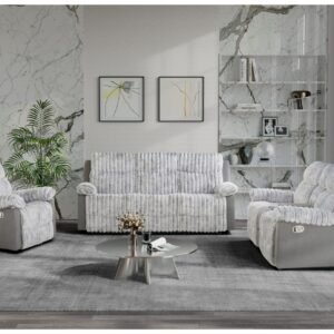 U6028 GREY RECLINING SOFA/CONSOLE RECLINING LOVESEAT/GLIDER RECLINER