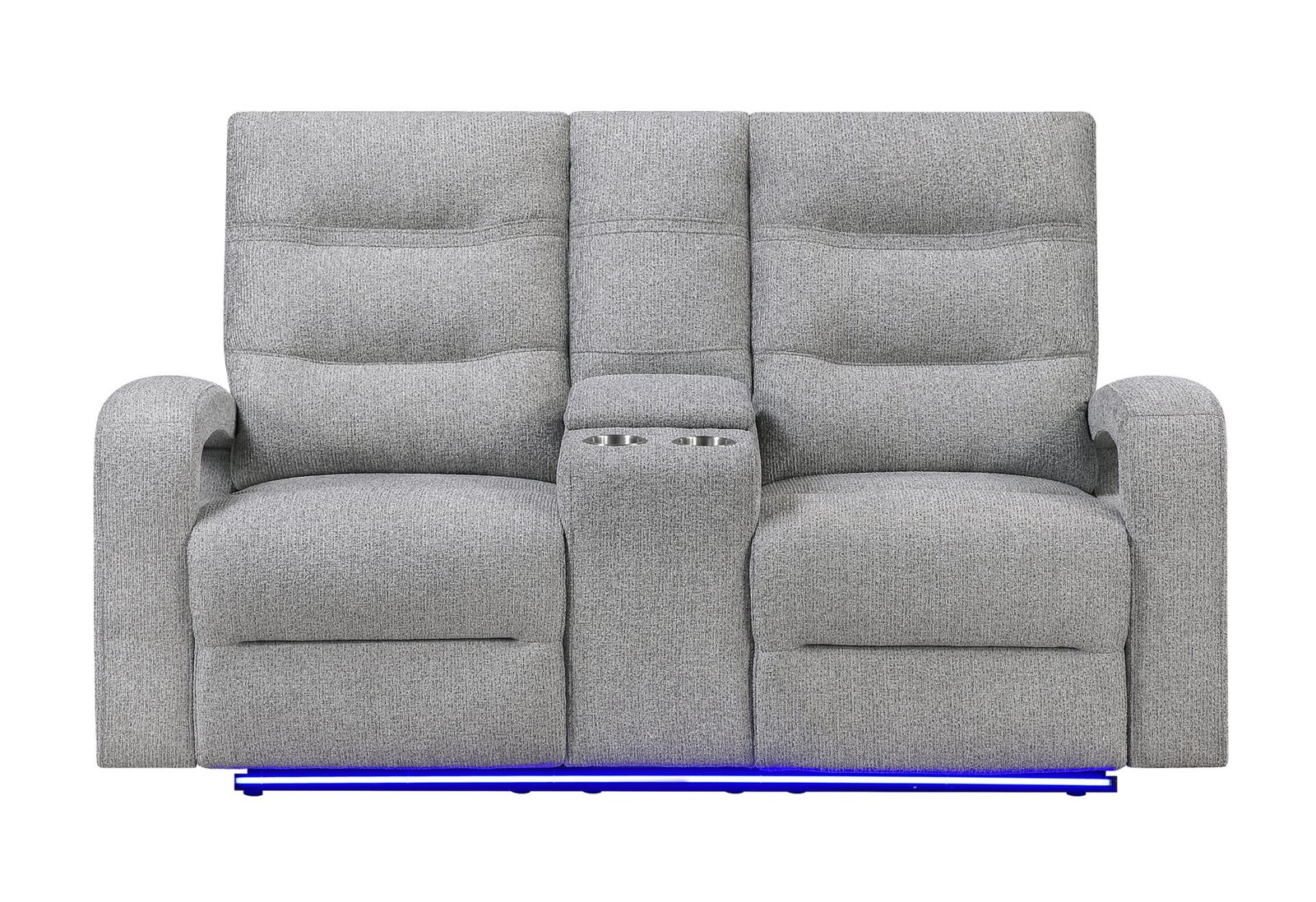 U6611 GREY 15 POWER CONSOLE RECLINING LOVESEAT WITH LED