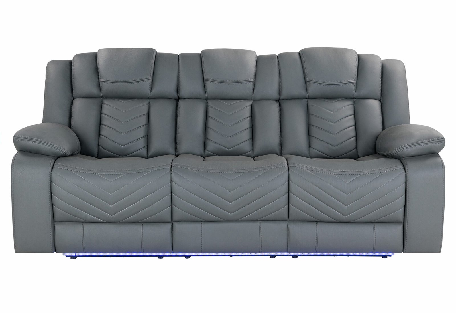 U7068 GREY 10 POWER RECLINING SOFA WITH DDT, WC AND LED