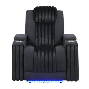 U8000 BLACK POWER RECLINER W/ POWER HEADREST & LED LIGHT