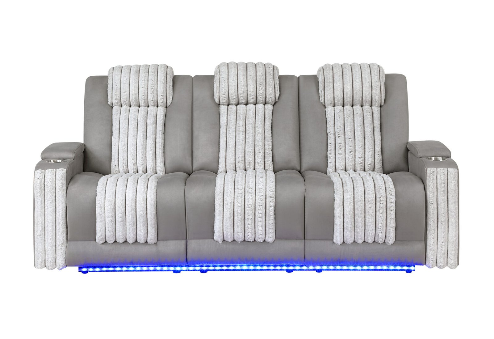 U8000 GREY PWR REC SOFA W/PHR, DDT, READING LIGHT & LED LIGHT