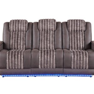 U8000 BROWN PWR REC SOFA W/PHR, DDT, READING LIGHT & LED LIGHT