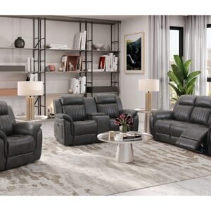 U8517 GREY RECLINING SOFA/CONSOLE RECLINING LOVESEAT/GLIDER RECLINER