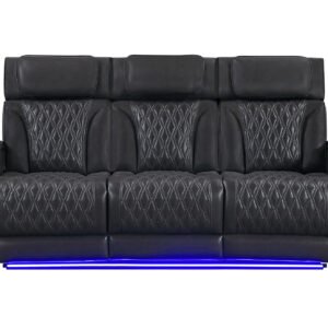 U8611 BLANCHE CHARCOAL POWER RECLINING SOFA WITH PHR AND LED