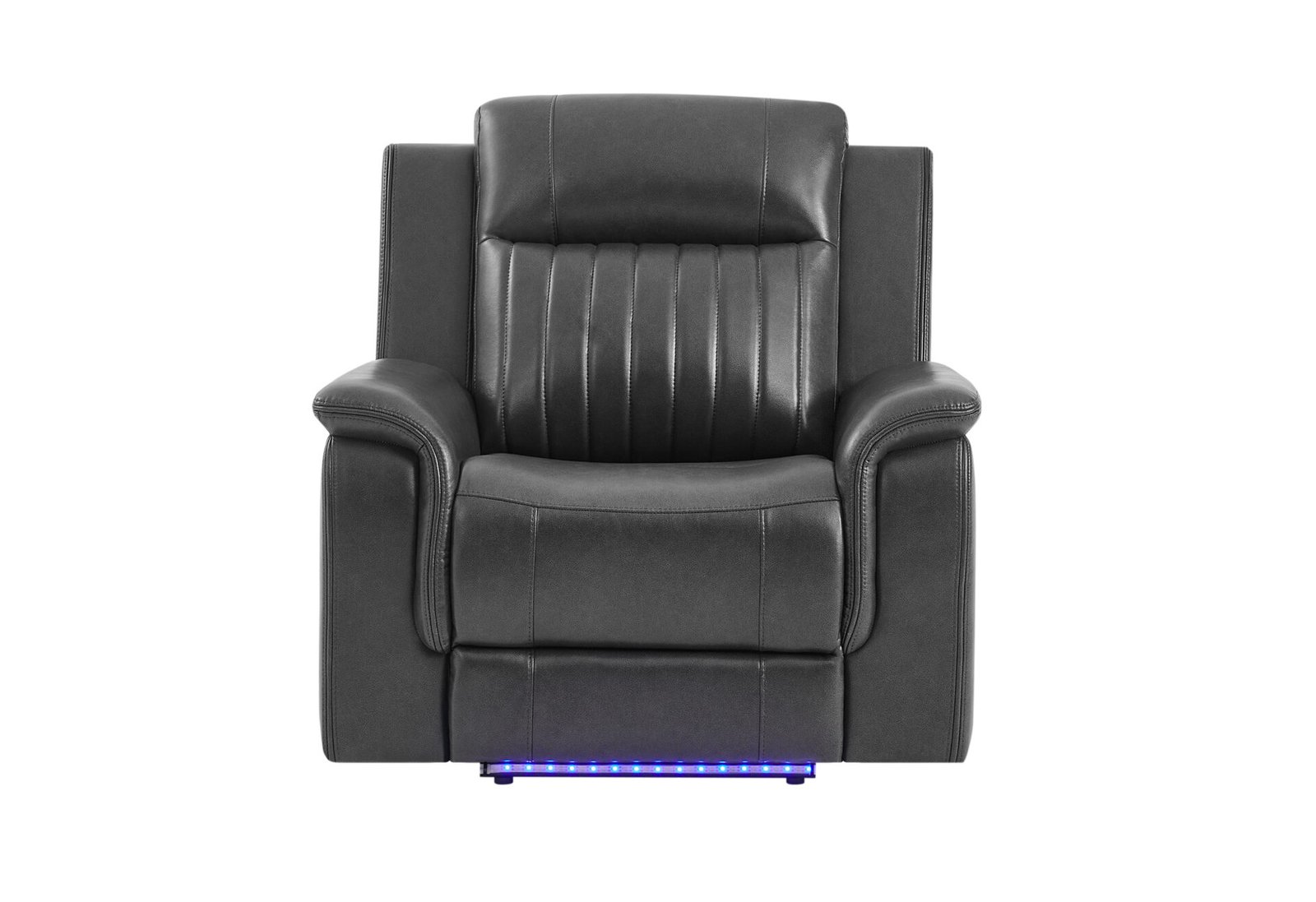 U8879 BLANCHE CHARCOAL WITH BLACK WELT POWER RECLINER WITH LED