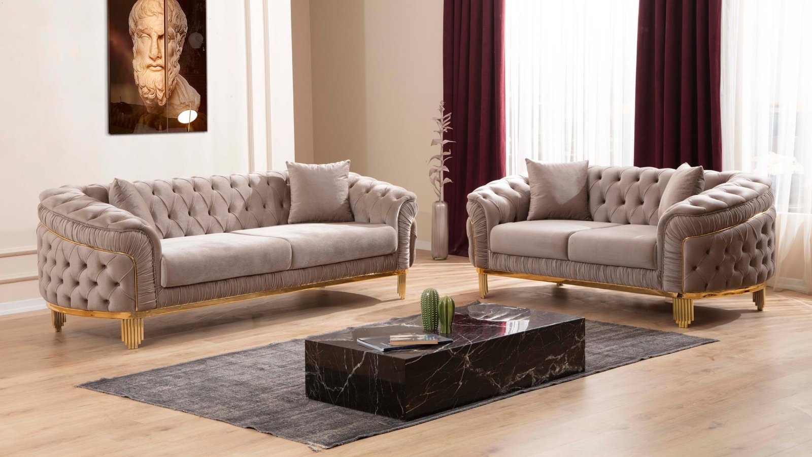 VANESSA 2 PC Living Room Sets IN TAUPE – C