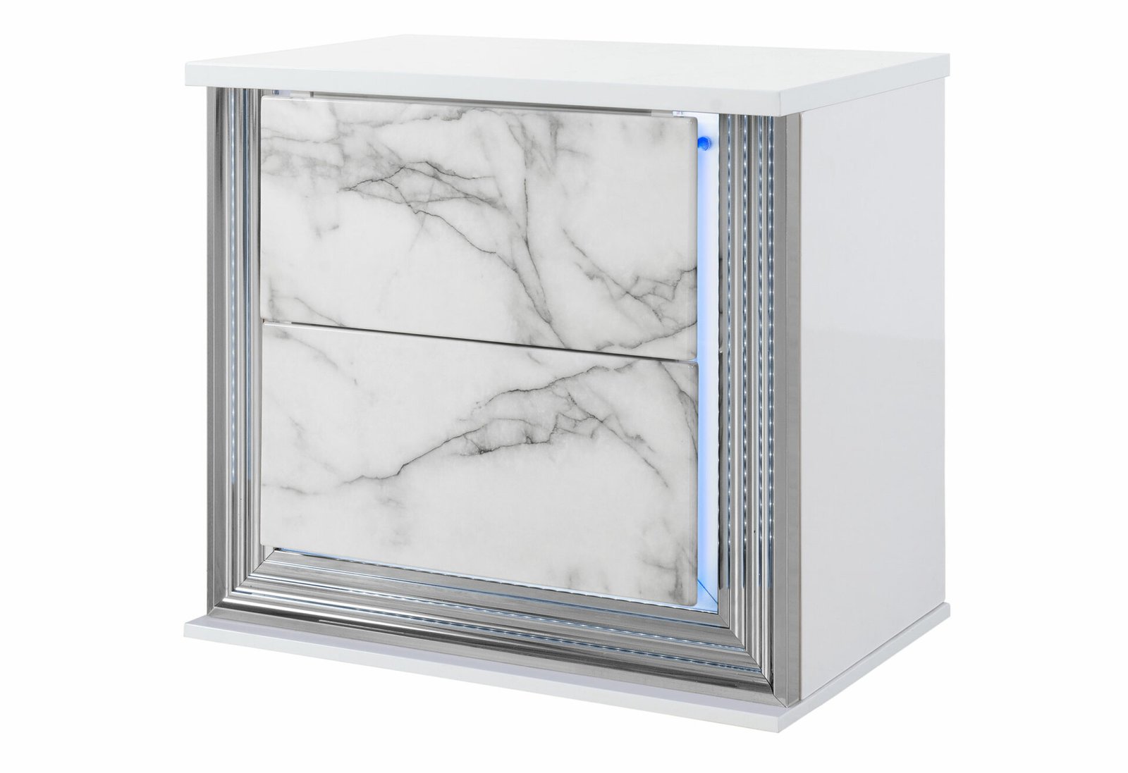 YLIME-WHITE-MARBLE-NS-2.jpg YLIME WHITE MARBLE NIGHTSTAND WITH LED - Image 2