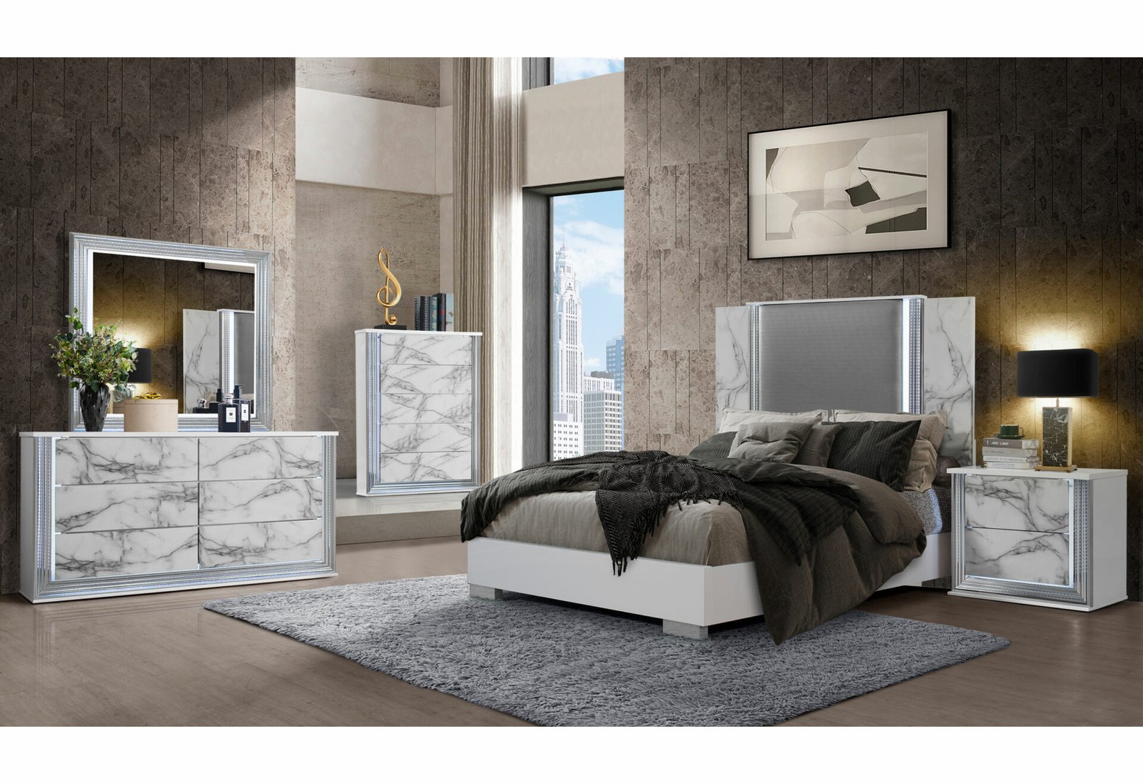 YLIME-WHITE-MARBLE-QBG-1.jpg YLIME WHITE MARBLE NIGHTSTAND WITH LED - Image 3