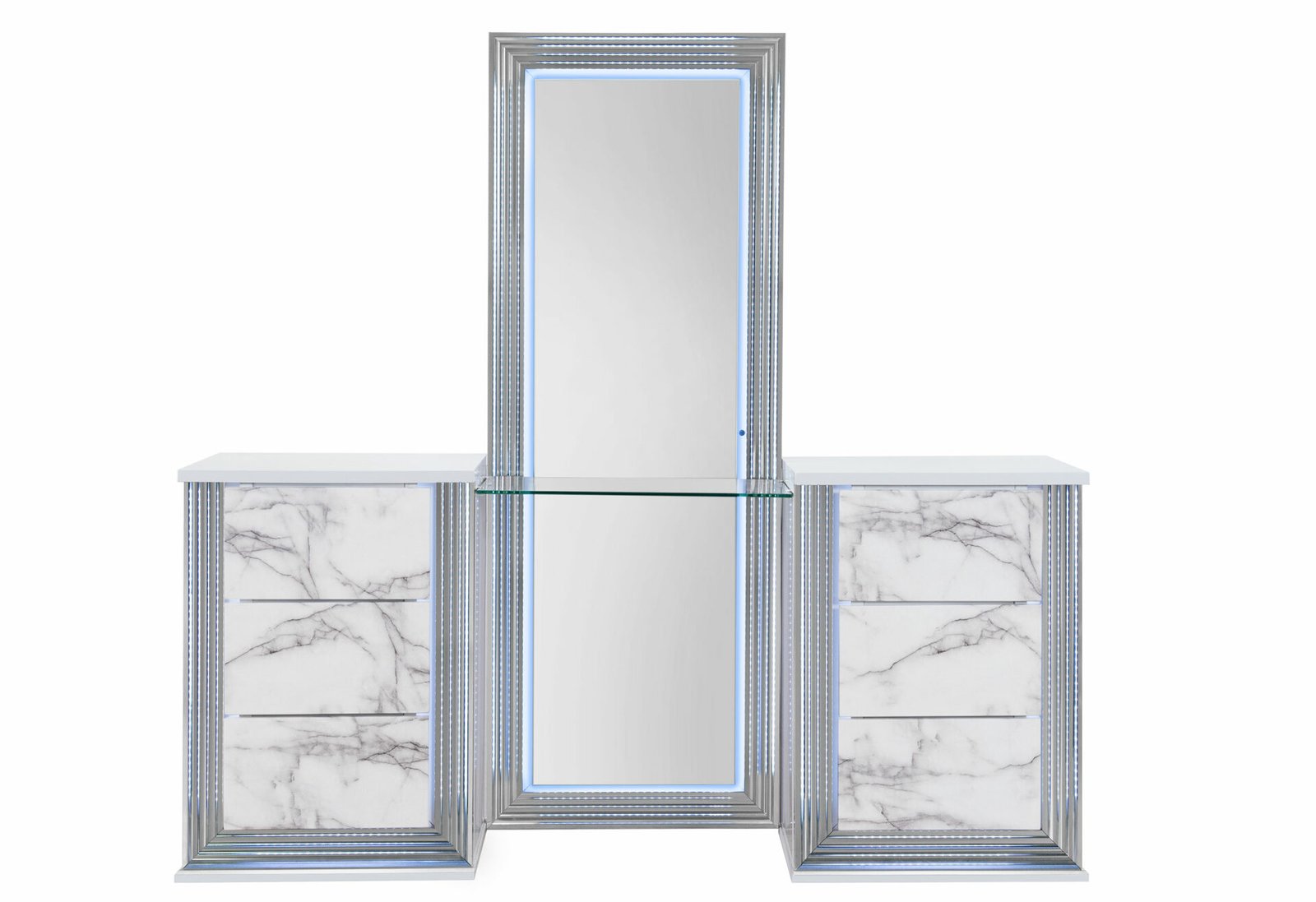 YLIME WHITE MARBLE VANITY WITH LED