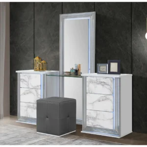 YLIME WHITE MARBLE VANITY SET