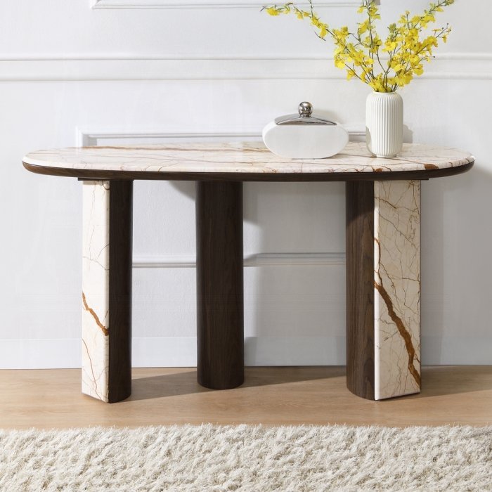 Haidar Console Table W/Marble Top