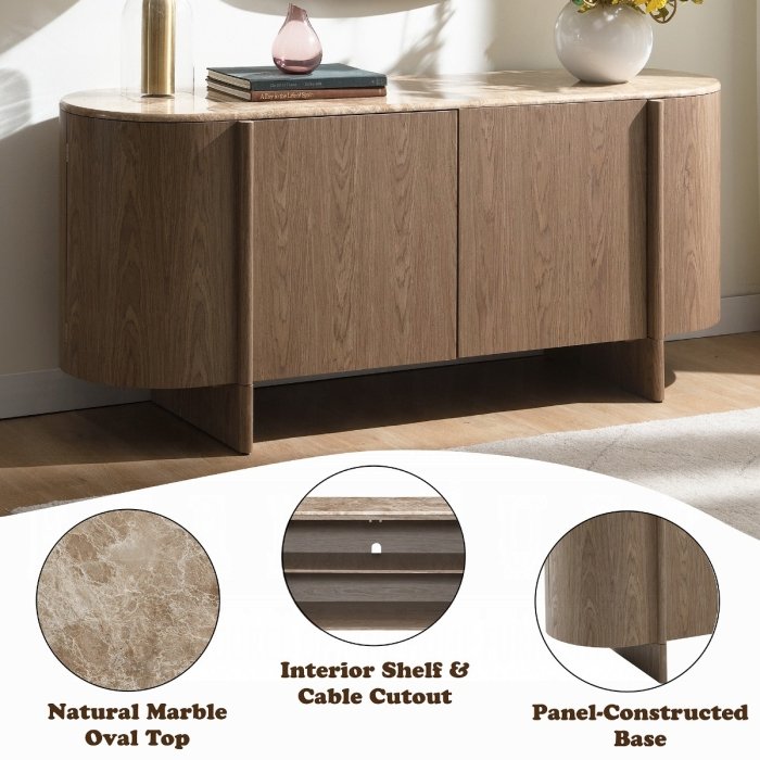Markku Console Table w/Natural Marble - Image 2