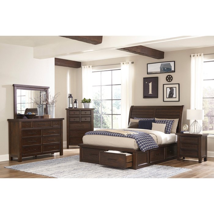 1559-1* Queen Platform Bed with Storage Footboard and Side Rails - Image 5