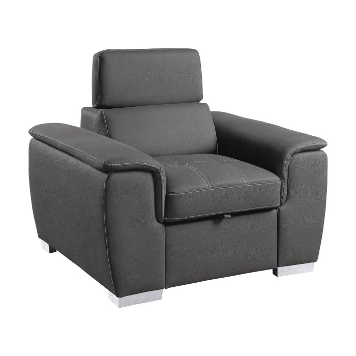 8228GY-1 Chair with Pull-out Ottoman